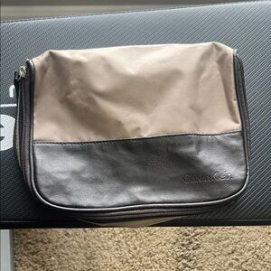Calvin Klein Tan and Black Toiletry Bag